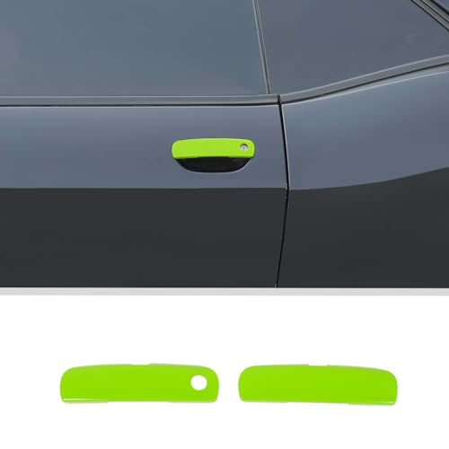 Voodonala for Challenger Door Handle Cover Trim Embellishment Fit for 2012-2024 Dodge Challenger Exterior Accessories 2pcs Green - color: Green