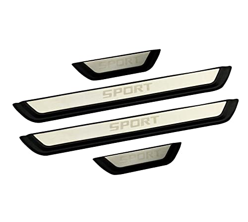 Car Door Entry Guard, for Toyota C-HR CHR 2018-2022 Kick Panels Guard Scuff Plate 4PCS, Stainless Steel with ABS Car Door Sill Protector Cover, Automotive Interior Accessories (Silver) - color: SILVER