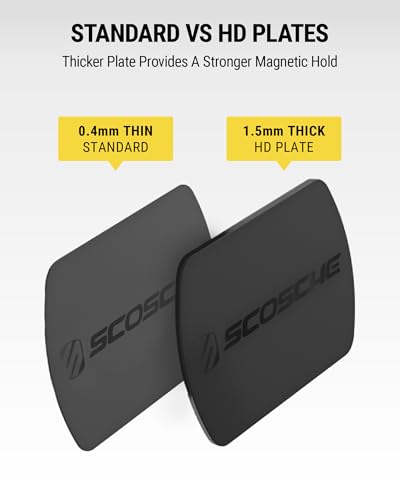 Scosche MRK2PK-UB MagicMount Replacement Metal Plate Kit for Phone, Metal Plates for Magnetic Mount Cell Phone Holder for Car, Universal with All Devices and Phone Case, Black, Pack of 2 - size: 6 Plates, style: Original