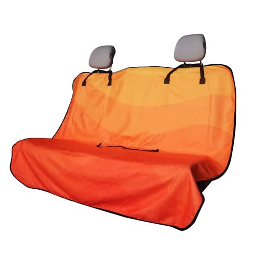 Back Seat Cover for Car Trucks Van SUV,Waterproof Rear Bench Towel Seat Covers for Dogs and Kids,Automotive Backseat Protector (Orange) - color: Orange, size: Rear Bench Seat Towel