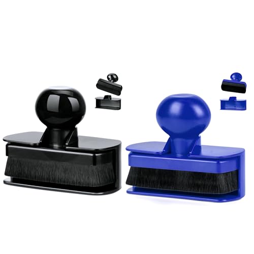 Large Car Tire Shine Applicator, Vegan Tire Shine Brush - Automotive Tire Dressing Applicator Brush with Storage Stand for Tire Detailing & Car Wash Kit, 3.6 Inch Length -2pcs (Black & Blue) - color: Black & Blue