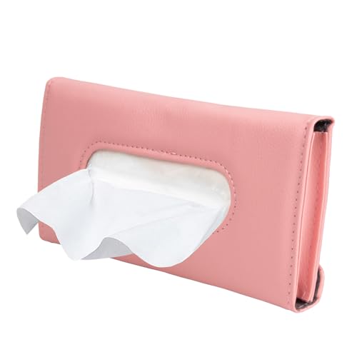 Car Tissue Holder, Sun Visor Napkin Holder, Backseat Napkin Case, Premium Tissues Box, Vehicle Interior Accessories Universal for Car SUV Pickup Truck (Pink) - color: Pink