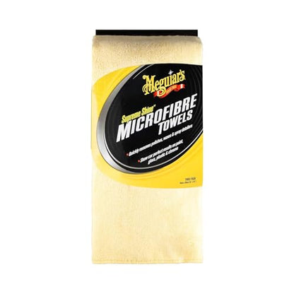 Meguiar's Supreme Shine Microfiber Towels for Cars,Absorbent Ultra-Plush Car Microfiber Towel Set for Effectively Removing Car Care Products Without Leaving Swirls,3 Count (Pack of 12) - size: 3 Microfiber Towels (Pack of 12)