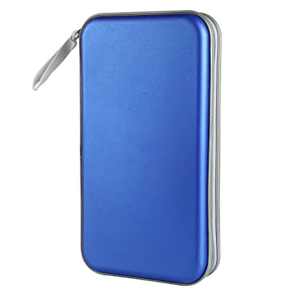 Siveit CD Case, DVD Case Holder 96 Capacity Hard Plastic CD DVD Disc Cases Storage Binder Wallet for Car Home Office Travel (Blue) - color: Blue