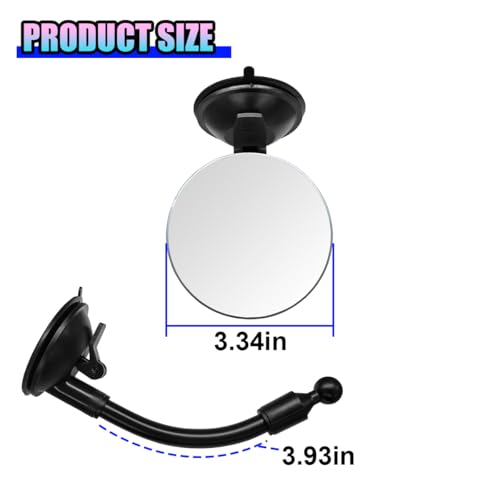 Baby Car Rearview Mirror with Suction Cup, 360 Degrees Wide Angle Automotive HD Glass Convex Mirror, Vehicle Interior Blind Spot Mirrors for RV, SUV, Truck(Round) - size: Round