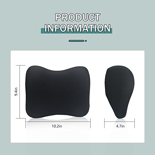 Super Fit Car Headrest Pillow, Car Pillow for Driving with Adjustable Strap, 100% Memory Foam Neck Pillow, Breathable Removable Cover & Ergonomic Design - Softness Travel Car Neck Pillow(Black, 1Pc) - color: Black