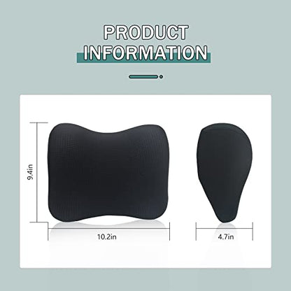 Super Fit Car Headrest Pillow, Car Pillow for Driving with Adjustable Strap, 100% Memory Foam Neck Pillow, Breathable Removable Cover & Ergonomic Design - Softness Travel Car Neck Pillow(Black, 1Pc) - color: Black