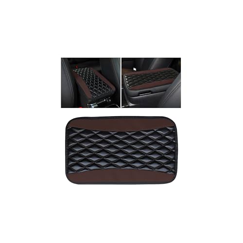 Auto Center Console Pad, Universal Waterproof Armrest Seat Box Cover, Car Interior Accessories, Leather Auto Armrest Cover Protector for Most Vehicle, SUV, Truck (Brown) - color: Brown