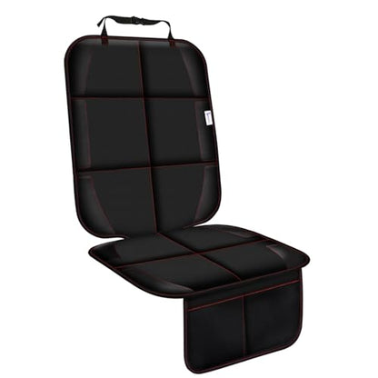 Car Seat Protector With Non-Slip Rubber Padded Backing, Waterproof Thickest Padding for Child Seats, No Imprint Under Baby Seat (Red-1pcs) - color: 1pcs-Black with Red Stitching