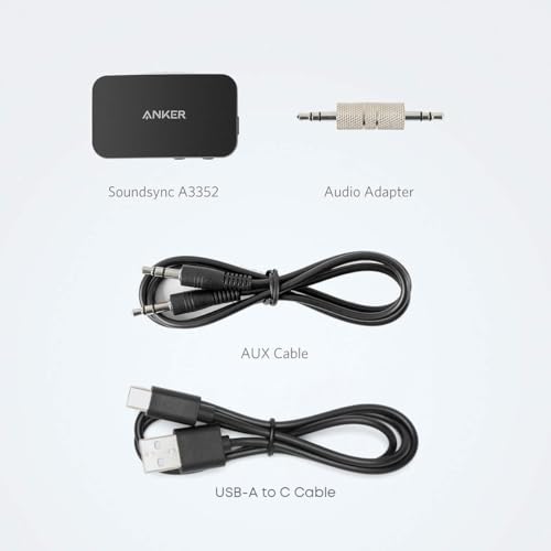 Anker Soundsync Bluetooth Receiver for Music Streaming with Bluetooth 5.0, Dual Device Connection, Handsfree Calls, 12-Hour Battery Life, for Car & Home Stereo - Signal Reception Only (Pack of 2) - size: Small (Pack of 2)