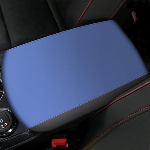 AOMSAZTO Console Covers for 2011-2019 Ford Explorer Armrest Covers for Ford Explorer Black with Blue Leather - color: blue