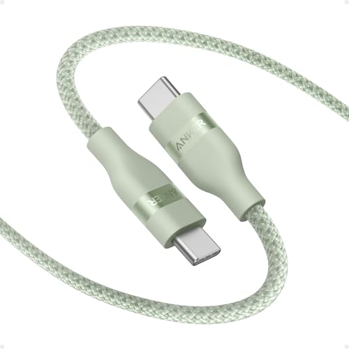 Anker Nano USB C Cable, 240W Flexible Multi-Color Braided Cord, Fast Charging Type C Charger for iPhone 17 Series, MacBook Pro and More (Green, 3ft) - color: Green, size: 3ft