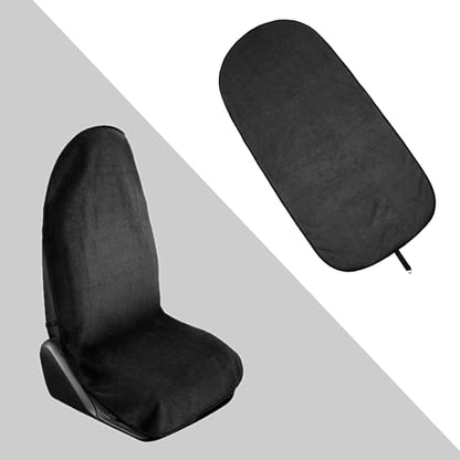 Waterproof Towel Car Seat Cover, Sweatproof Non Slip Towel Carseat Cover, Machine Washable Vehicle Bucket Frontseat Protector Accessories, Universal for SUV, Sedan, Truck (Black) - color: Black