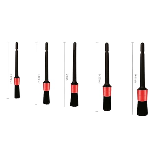 Car Detailing Brush Set, Scratch-Free Soft Bristle Brushes for Interior and Exterior Cleaning, Wheels, Air Vents, Dashboard, and Leather Surfaces, 5 Pcs - size: 5 PCS