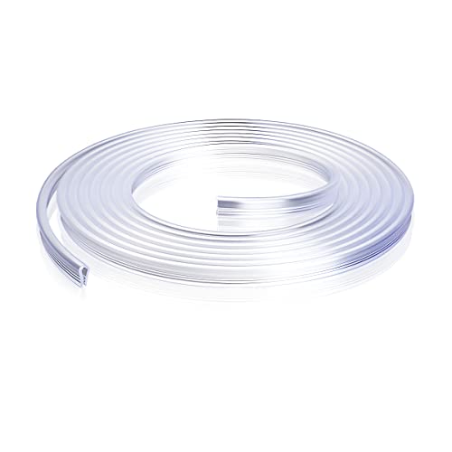 Car Door Edge Guards, 16Ft Clear U Shape No Glue Car Door Edge Protector, Chrome PVC Trim Molding Interior Strips, Automotive Door Entry Guard Protection Fit for Sedans Trucks SUV Boats (Transparent) - color: Transparent