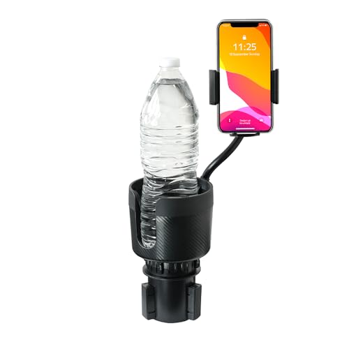 CupCargo Pro – 2-in-1 Car Cup Holder Expander and 360° Phone Mount with Adjustable Base and Flexible Neck, Universal Fit