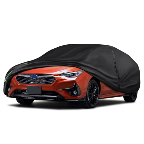 16-Layer 600D Heavy Duty Universal Full Car Cover for Outdoor & Indoor Use - All Weather Sun UV Rain Snow Dust Proof, Waterproof Scratch Resistant, Fits Sedan Body Length Up to 181" (15.08 ft) - size: Sedan-465