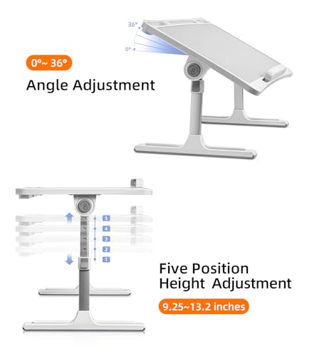 Large Car Seat Tray Table, Foldable Travel Tray for Kids Car Seat, Height Adjustable Car Lap Desk for Laptop Computer Tablet, Rear Seat Food Eating Tray, Car Travel Essentials for Long Trips