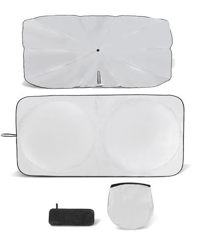 Retractable Windshield Sun Shade for car Windshield Sun Shade,99% UV Blocking,Long-Frequency and Short-Frequency Demand,X-Large(Sunshade 74.8"x35.43",Umbrella 55.12"x31.5") - size: X-Large