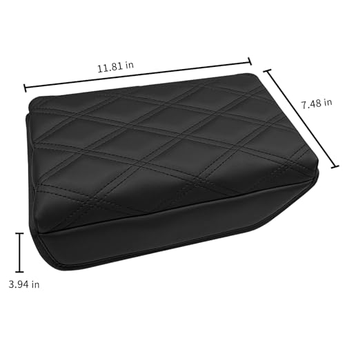 Zxiaochun Center Console Cover Compatible with Ford Bronco 2021 2022 2023 2024 2025 2026 2/4-Door, Armrest Lid Leather Protector Interior Accessories, Black - size: Black