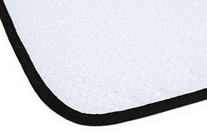 The Rag Company Dry Me A River, Professional Korean 70/30 Blend Microfiber Waffle-Weave Drying & Detailing Towels, Soft Suede Edges, 390 GSM, 26x59 Inches, White, 1-Pack - color: White, size: 26in x 59in
