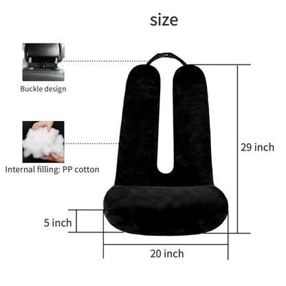 FHSGGP Travel Pillow Car Travel Sleep Support Pillow 2-in-1 Lap Pillow and Car Pillow with Neck and Body Support for Adults and Kids on Long Trips Kids Travel Pillow Black - color: E-black