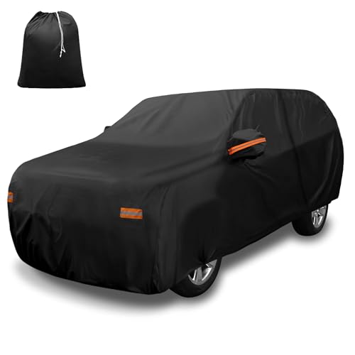 X AUTOHAUX Car Cover for Chevrolet Tahoe 4 Door 2007-2020 Aluminum Film Outdoor Waterproof Sun Rain Snow Hail Protection with Driver Door Zipper - size: for Chevrolet Tahoe 4 Door 2007-2020