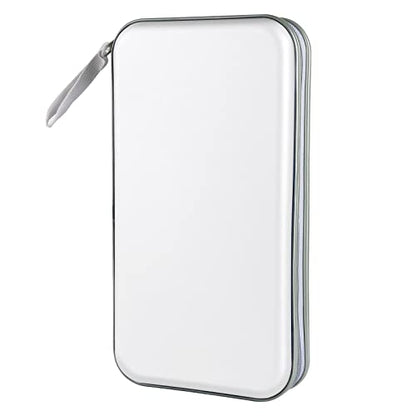 Siveit CD Case, DVD Case Holder 96 Capacity Hard Plastic CD DVD Disc Cases Storage Binder Wallet for Car Home Office Travel (White) - color: White