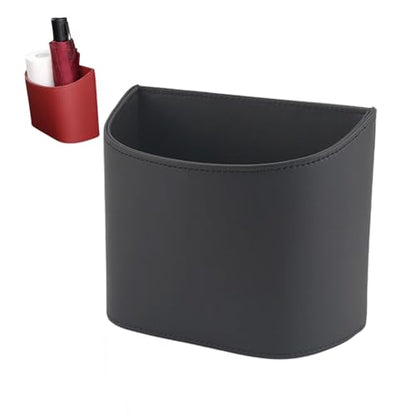 Universal Leather Car Door Cup Holder Trash Can, Leakproof Car Trash Bin,Multifunctional Back Seat Car Organizer for Hold Phones, Snacks, Drinks (A-Black) - color: A-Black
