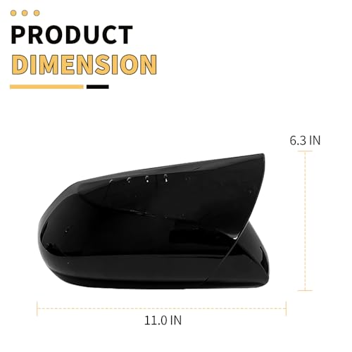 MAXDOM Side Mirror Caps Compatible with Toyota Camry (Gloss Black-Ox Horn Style, 2018-2025) - color: Gloss Black-Ox Horn Style