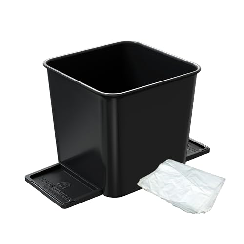 Car Trash Can with Stability Wings – Leakproof Portable Garbage Bin for Fabric & Rubber Mats – Compact Durable Plastic Auto Organizer for Cars, SUVs, Trucks (Black, Small) - color: Black, size: Small