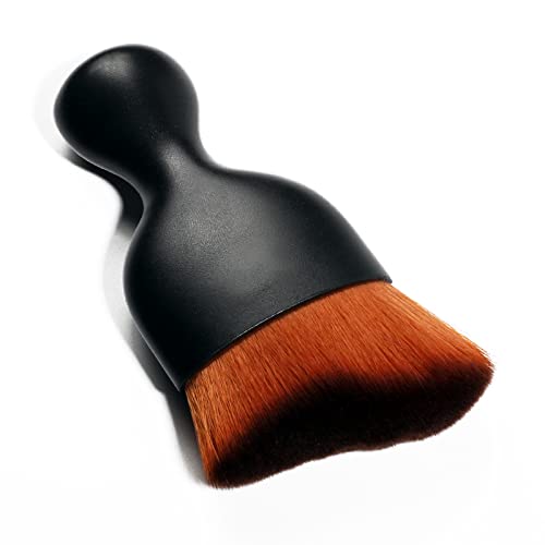AOCISKA Car Interior Detailing Brush,Soft Bristle Cleaning Brush Car Detailing Brush Dusting Brush,Car Interior Cleaning Tool,Auto Detail Brush Car Dash Duster Brush (Black&Brown) - color: Black&brown