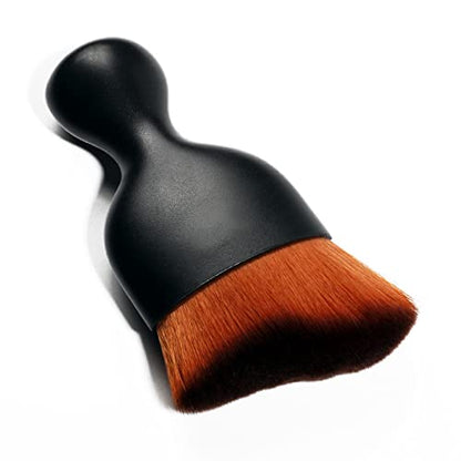 AOCISKA Car Interior Detailing Brush,Soft Bristle Cleaning Brush Car Detailing Brush Dusting Brush,Car Interior Cleaning Tool,Auto Detail Brush Car Dash Duster Brush (Black&Brown) - color: Black&brown