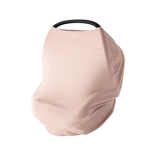 PurComfy Baby Car Seat Cover, Supersoft Bamboo Viscose Carseat Cover for Infant Boys & Girls, Breathable Multi-Use Breastfeeding Covers, Canopy for Carrier, Stroller, Shopping Cart & High Chair - color: Blush