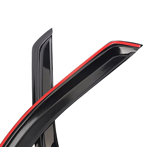 Window Visor Wind Deflector 4pcs Out-Channel Tape-On Nice Rain Guards Set Compatible with 2004-2008 Ford F-150 Super/Crew Cab 2006-2008 Lincoln Mark LT Super/Crew Cab 94443 - size: 2004-2008 Ford F-150 Super/Crew Cab
