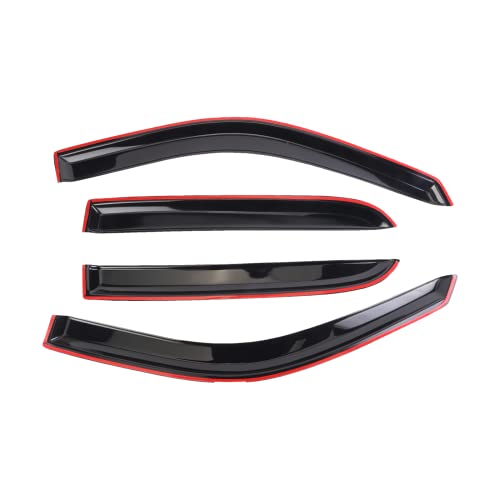 Window Visors Deflectors Tape-On for Trucks 2009-2014 DOD-ge RAM 1500/2500/3500, Rain Guards, Window Visors for Cars, Vent Shade Guard 4 pcs Window Deflectors - size: 2009-2018 Dodge Ram 1500/2500/3500 Crew Cab