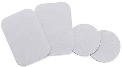 Mount Metal Plate with Adhesive for Magnetic Cradle-Less Mount - X4 Pack 2 Rectangle and 2 Round (Compatible with Magnetic mounts) (Silver) - color: Silver