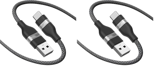 Anker Car Carplay Cable for iPhone 17 16 Pro Max Plus, Upcycled Braided USB A to USB C Car Charger Cord for Samsung Note20 and More (6FT, Black) (Pack of 2) - color: Black, size: 6ft (Pack of 2)