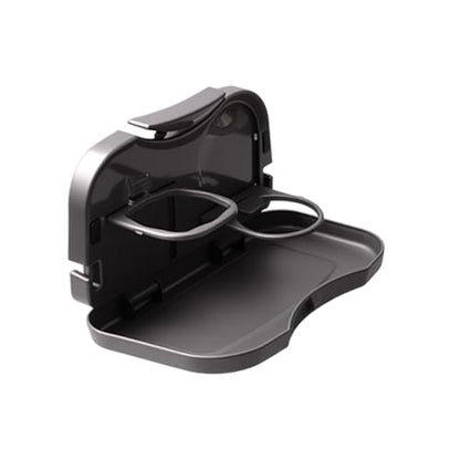 Car Cup Holder Tray, Foldable Detachable Car Headrest Backseat Organizer, Multifunctional Adjustable Food Table Tray, Universal Auto Travel Accessories for Most Cars/Trucks/SUVs (Grey) - color: Grey