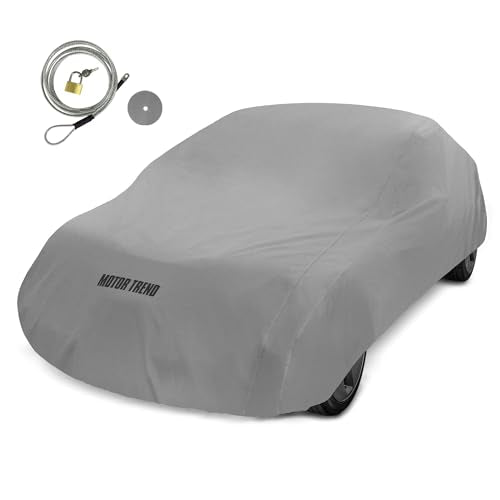 Motor Trend Breathable Lightweight Car Cover, Anti-Moisture Build-Up Water-Resistant Scratch-Resistant Travel-Friendly, Universal Fit for Cars SUVs Trucks Vans All-Weather Outdoor/Indoor, (S) 157" L - size: S