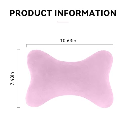 Car Headrest Pillow, Soft Comfortable Memory Foam Automotive Neck Pillow Cushion for Neck Pain Pressure Relief, Universal Fit (Pink) - color: Pink