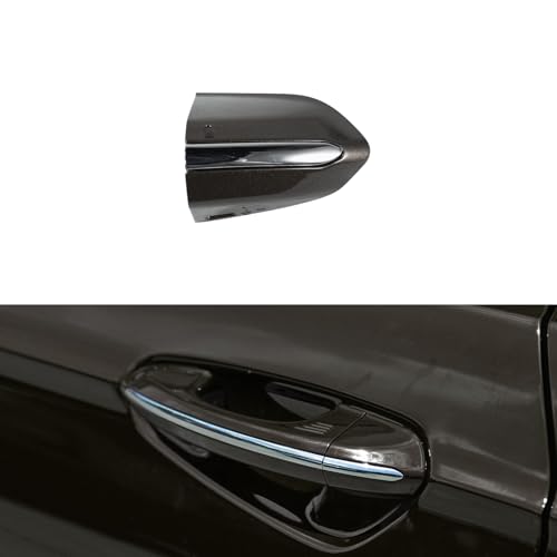 Car Front Left Exterior Door Handle Lock Cover fits for Ford Fusion 2013 2014 2015 2016 2017 2018 2019 2020 DS7Z 54218A15-DC Door Handle Lock Bezel Cover Cap Brown with Bright Stripes - color: Brown, size: With electroplating