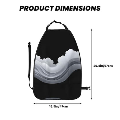 Ink waves Prints 2-Pack Car Backseat Organizer Universal Fit Kick Mats Protector - Heavy Duty Waterproof & Stain Resistant Storage Accessories