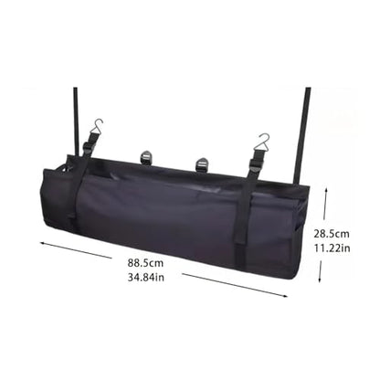 Car Trunk Organizer Hanging Bag, Waterproof Backseat Storage for SUV Jeep Truck Minivan, Black, 35.4 x 11.2 Inches, Foldable - color: black