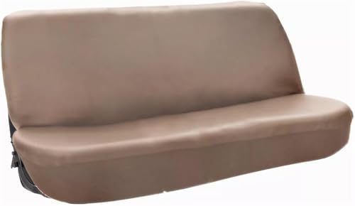 Universal Full Size Bench Truck SUV Car Seat Cover, Beige Deluxe Front Bench Seat Synthetic Leather Cover Fits for Chevy Ford Dodge - color: Beige