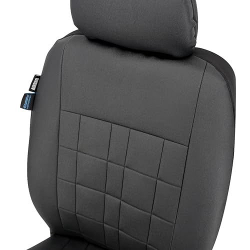 Champlus Car Seat Covers, Premium Leather Ultra Comfort and Thick 2 Front Seat Covers, Universal Fit Automotive Sedan Cars, SUVs, Trucks, Mini Vans, Airbag Compatible, Easy to Install - color: Black