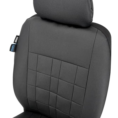 Champlus Car Seat Covers, Premium Leather Ultra Comfort and Thick 2 Front Seat Covers, Universal Fit Automotive Sedan Cars, SUVs, Trucks, Mini Vans, Airbag Compatible, Easy to Install - color: Black