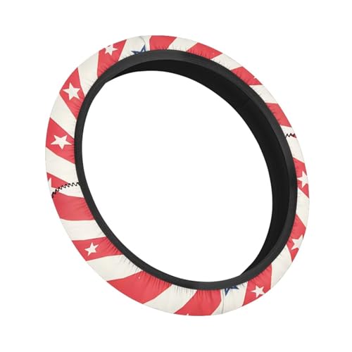 4th of July Car Accessories Steering Wheel Cover Golf Cart Steering Wheel Covers Fits 13 1/2-14 Inch Anti-Slip Sweatproof Odorless Comfy Steering Wheel Cover Golfer Friends - color: 4th of July Stripe