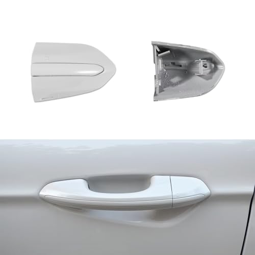 Car Front Left Exterior Door Handle Lock Cover fits for Ford Fusion 2013 2014 2015 2016 2017 2018 2019 2020 DS7Z 54218A15-DC Door Handle Lock Bezel Cover Cap Elegant White - color: Elegant White, size: Without electroplating