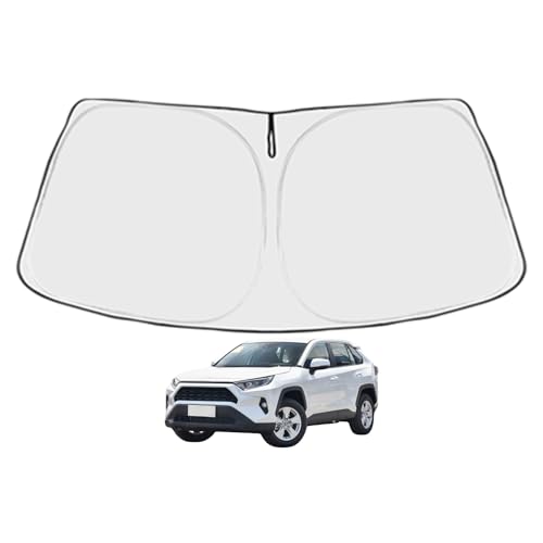 RAV4 Custom Windshield Sun Shade for Toyota RAV4 2019 2020 2021 2022 2023 2024 Front Window Sunshade Sun Visor 240T Shade Blocks UV Rays Car Accessories - size: RAV4 2019-2024